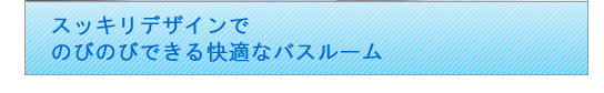 スッキリデザインデのびのびできる快適なバスルーム